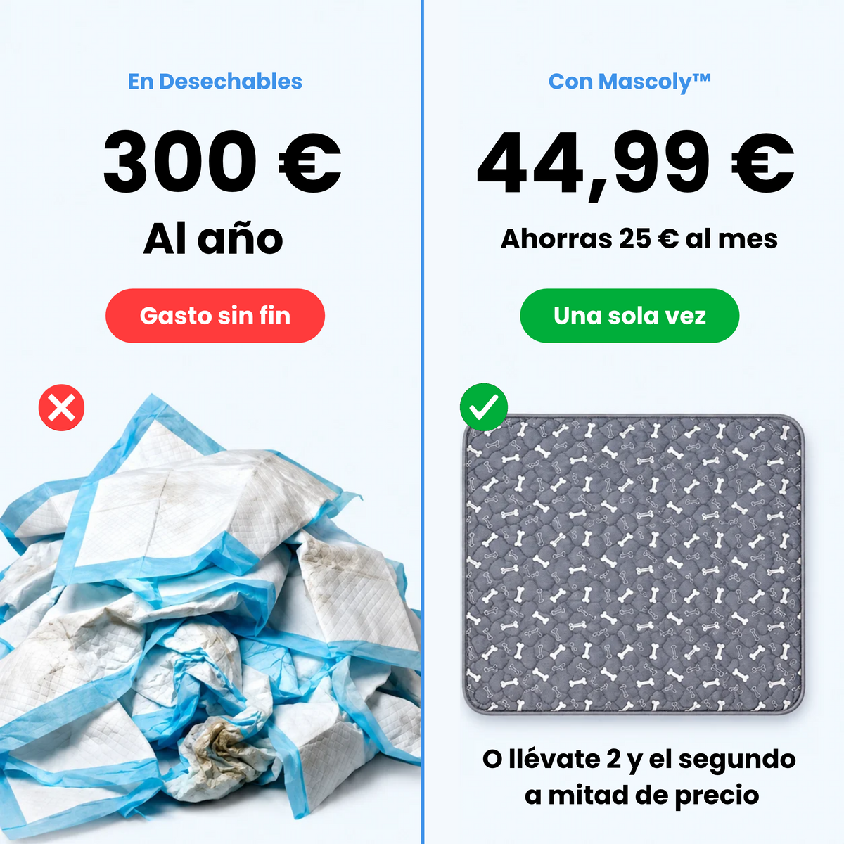 Mascoly – Empapador lavable con feromonas para perros